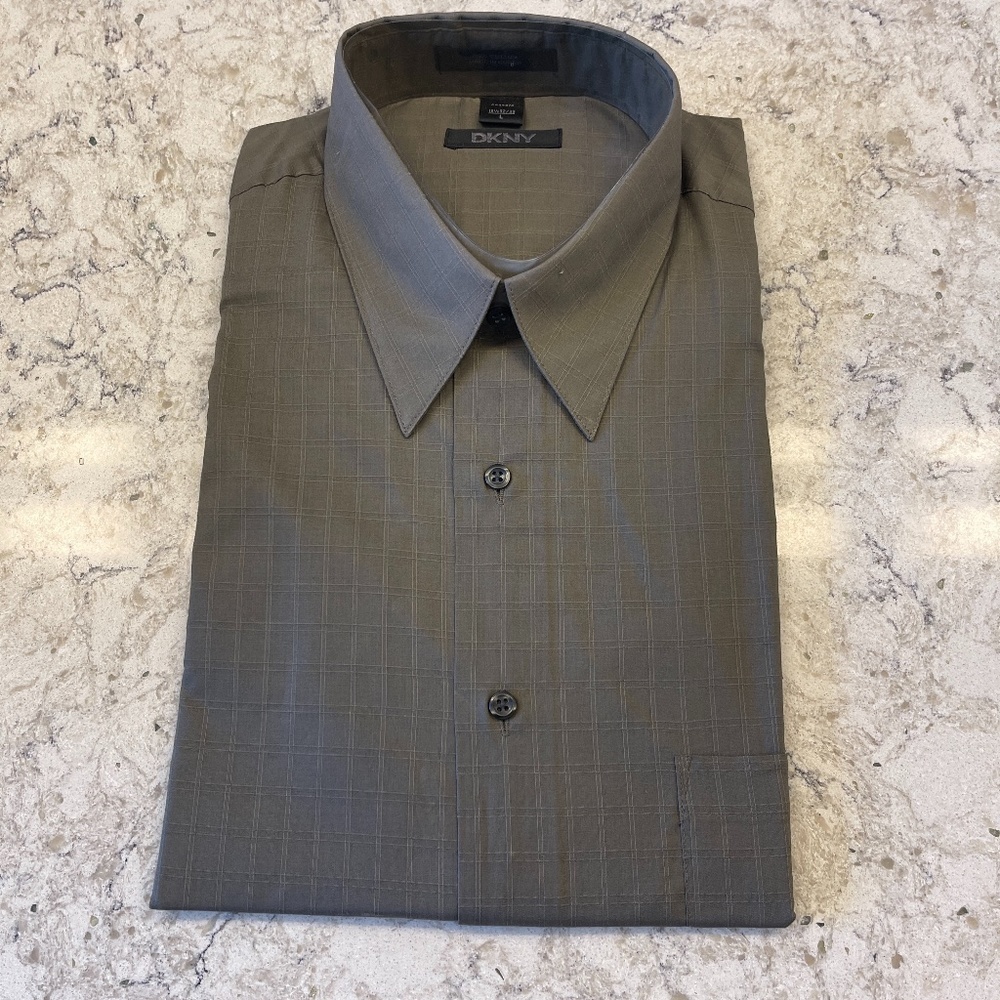 DKNY Brown Dress Shirt 16 1/2
